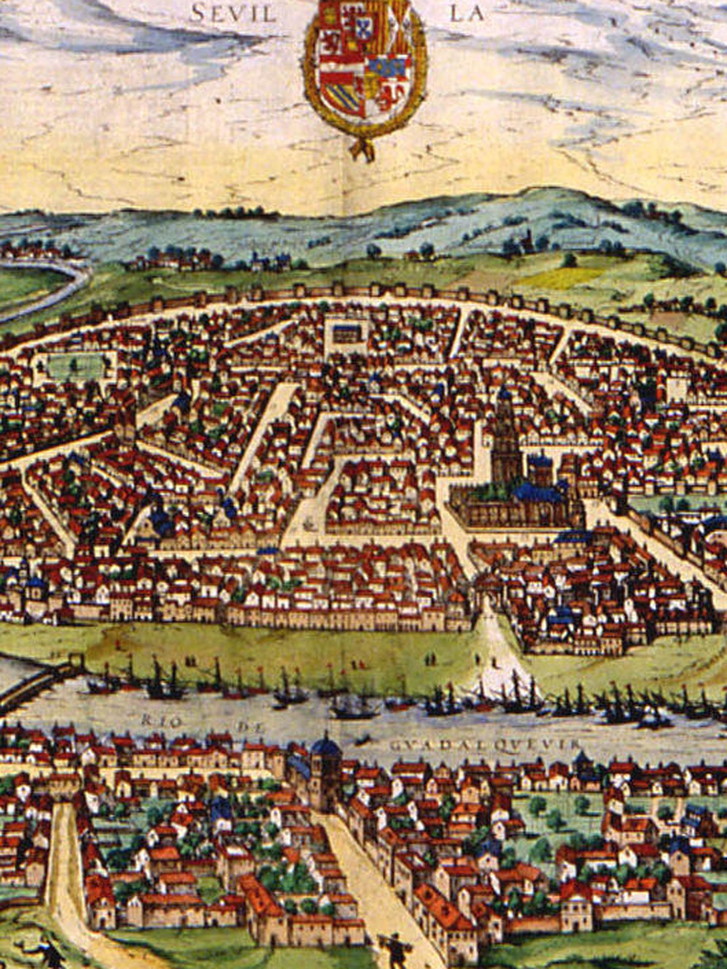 Mapa de Sevilla en 1588. (CC/Joris Hoefnagel)