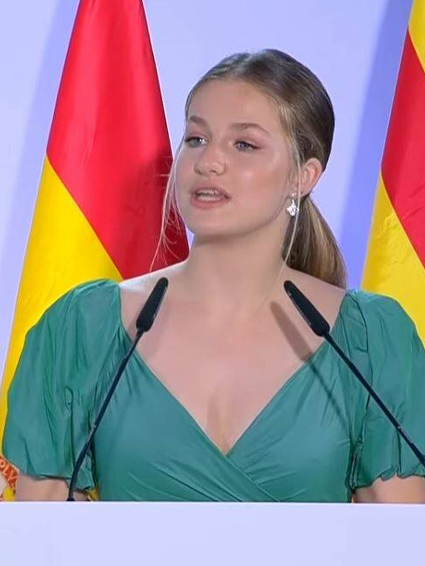 La princesa Leonor, durante su discurso. (TVE)