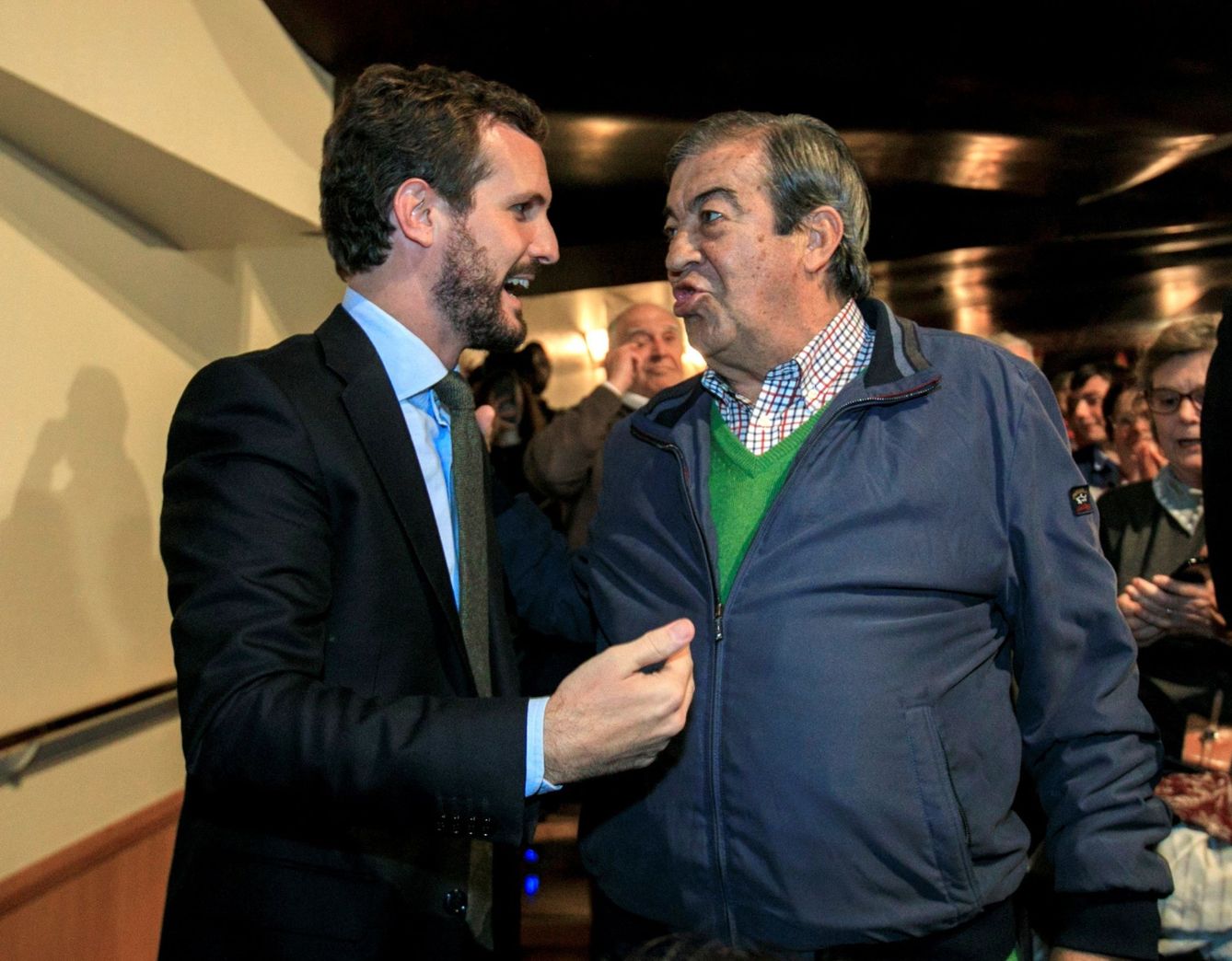 Casado y Cascos, en 2019, en el mitin de la coalición PP-Foro en Asturias. (EFE)          