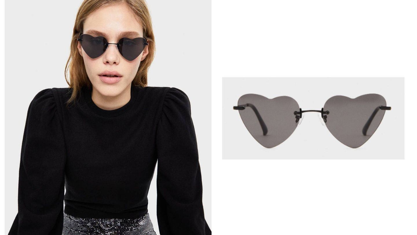 Unas gafas de sol con forma de corazón de Bershka (Cortesía)