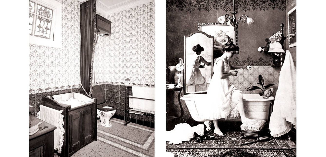 Los antiguos griegos adoraban el baño, pero para ellos bañarse era algo que tenía que realizarse con rapidez. A la derecha, una anónima lady victoriana fotografiada en 1890 mientras prepara su baño.