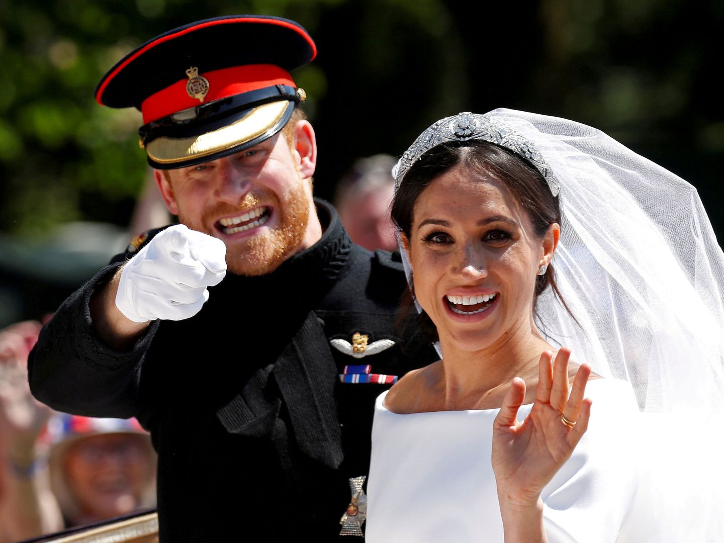 Los duques de Sussex en su boda. (Reuters)