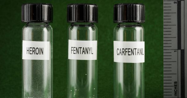 Foto: Cantidad mínima para matar a una persona con heroína, fentanilo y carfentanilo (Policía de Nueva Hampshire)