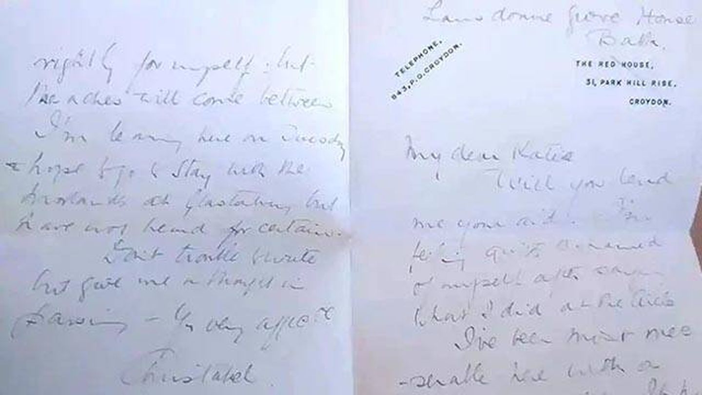 La carta escrita por Christabel Mennel a su amiga Katie (Finlay Glen)
