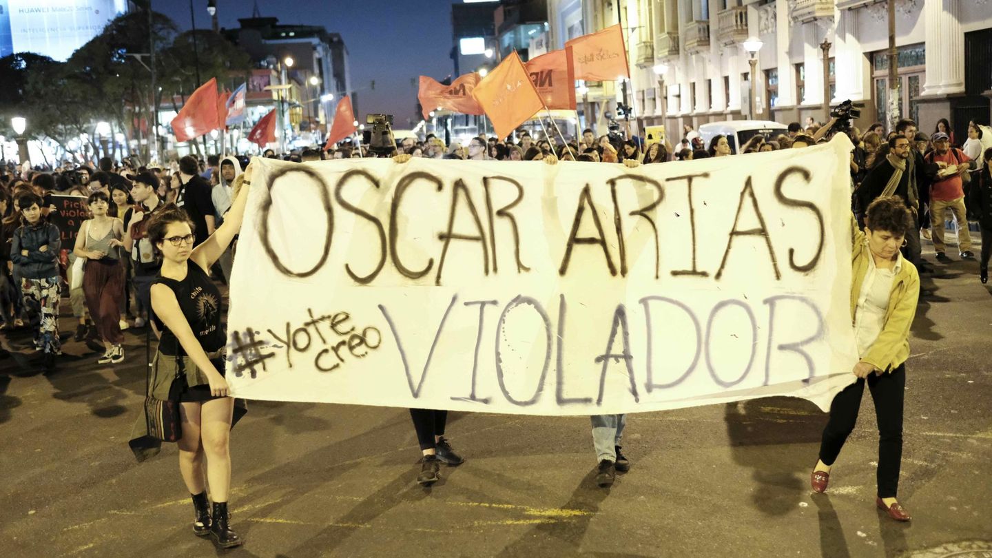 Manifestación de este fin de semana contra Óscar Arias. (Reuters)
