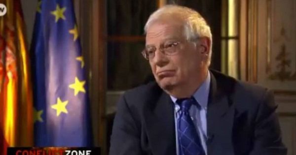 Foto: El ministro Josep Borrell, durante la entrevista en la cadena alemana. (DW)