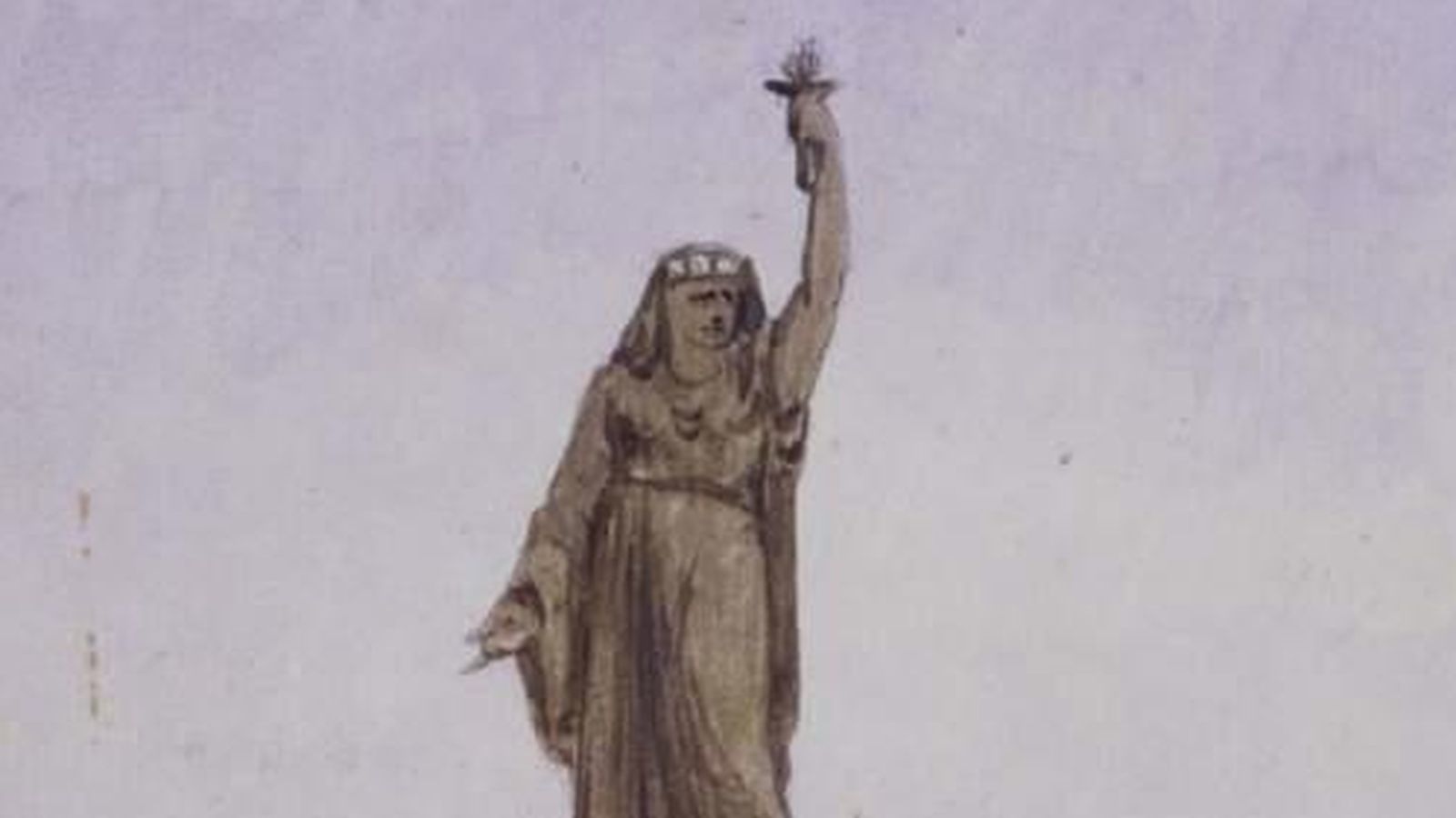 Foto: Primer diseño de la Estatua de la Libertad, del francés Frederic Auguste Bartholdi (Archive.org).