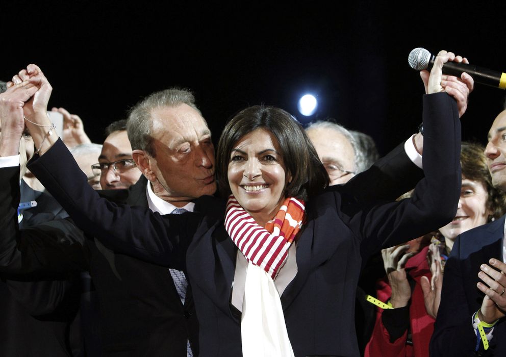 Foto: La socialista Anne Hidalgo tras alzarse como nueva alcaldesa de París (Gtres)
