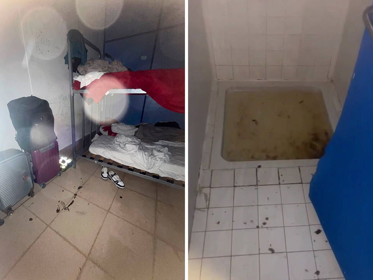 Foto: Estado de una de las estancias y de una de las duchas del centro de migrantes de Barajas. (EC)
