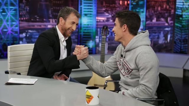 Marc Márquez durante su entrevista con Pablo Motos en 'El Hormiguero'. (Antena 3)
