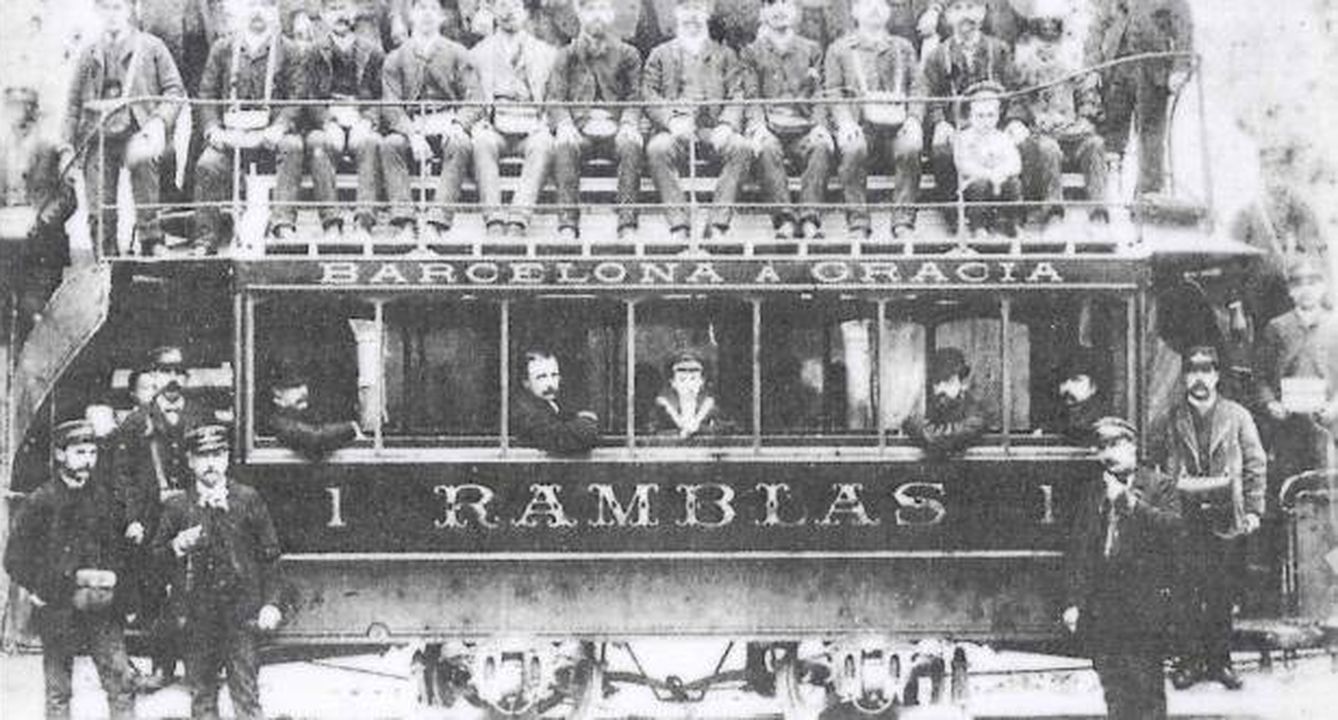 Primer tranvía de Barcelona en 1871