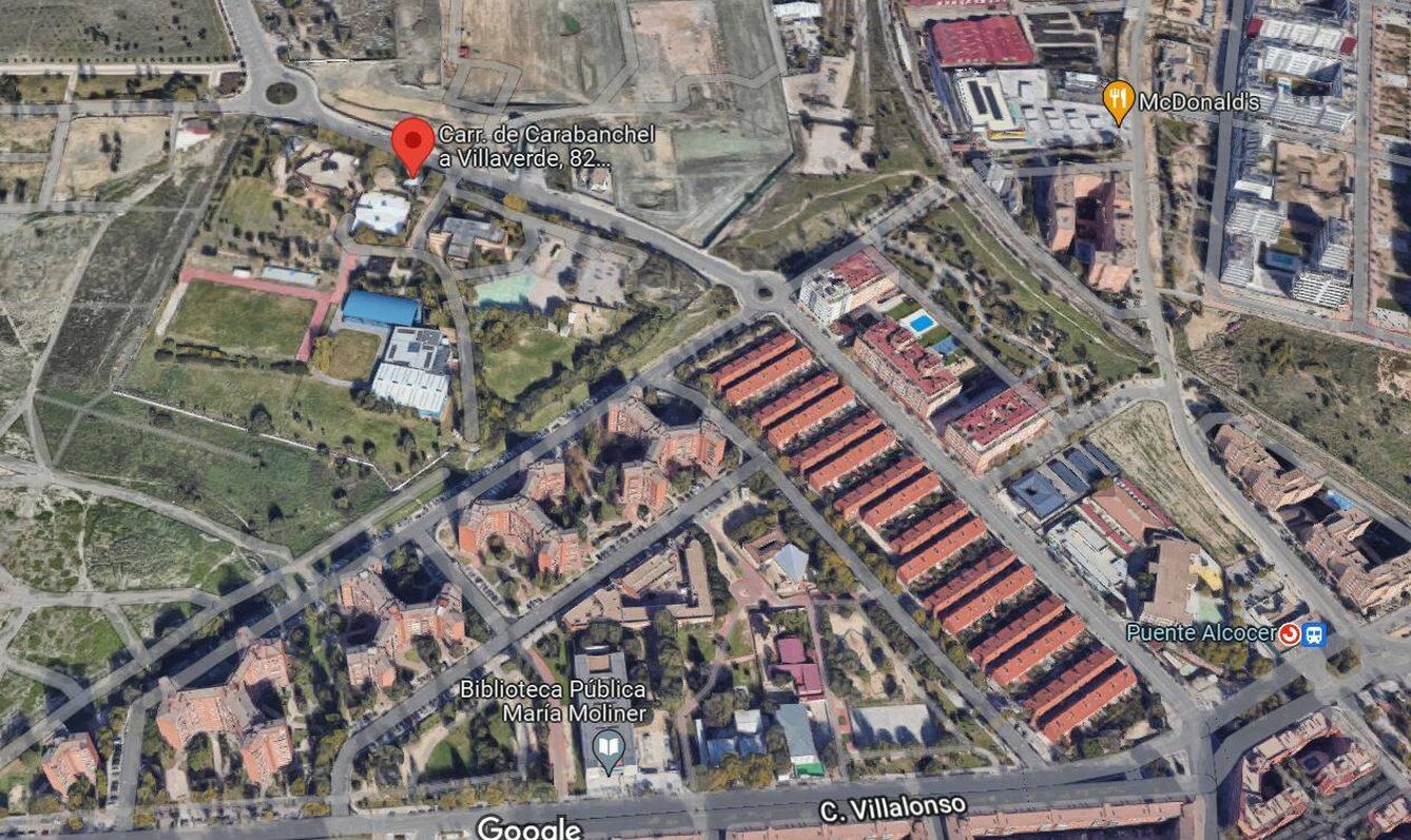 Imagen aérea del Colegio Internacional Nuevo Centro. (Google Maps)