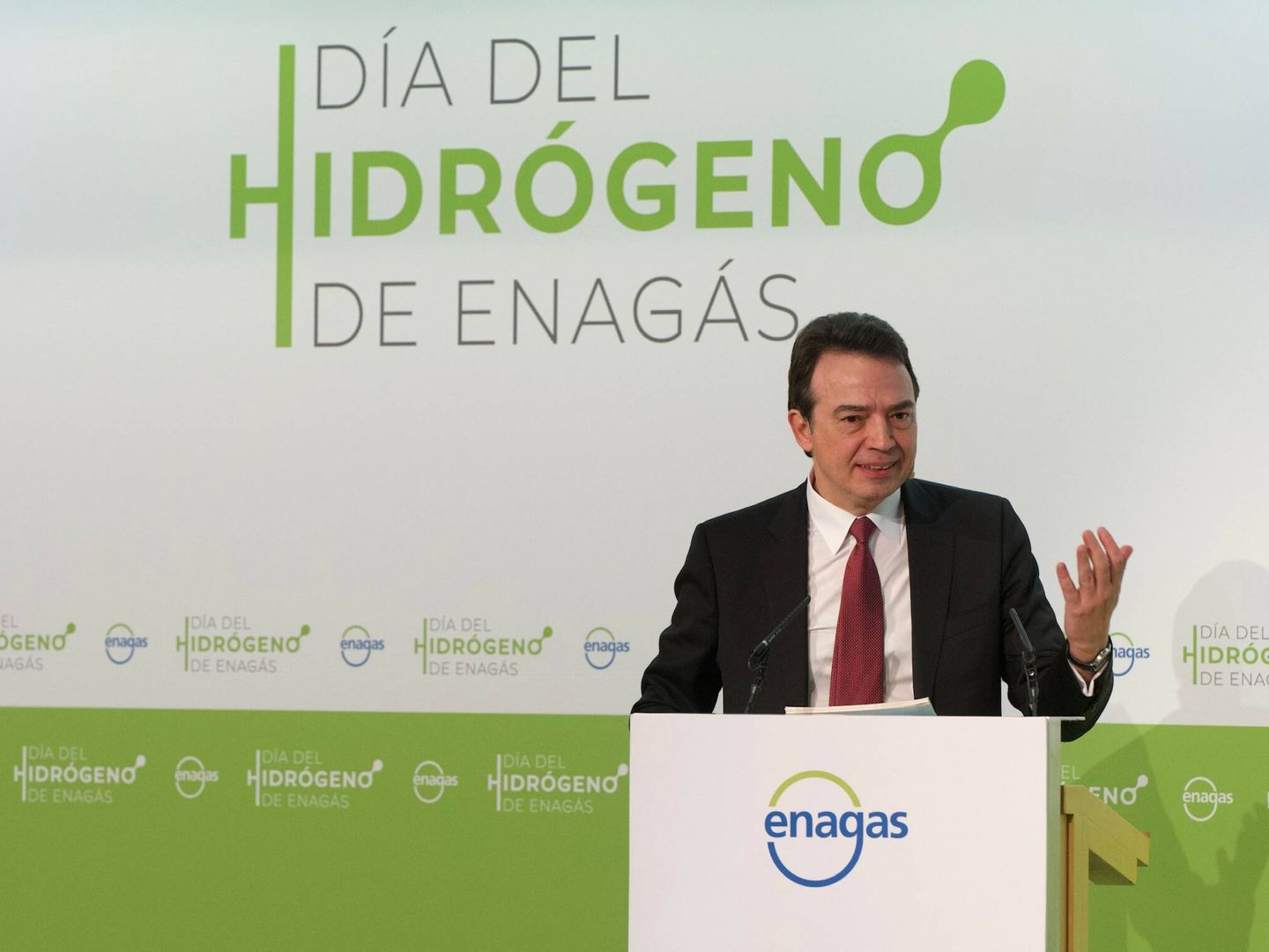 El consejero delegado de Enagás, Arturo Gonzalo, durante su intervención. (Cedida)