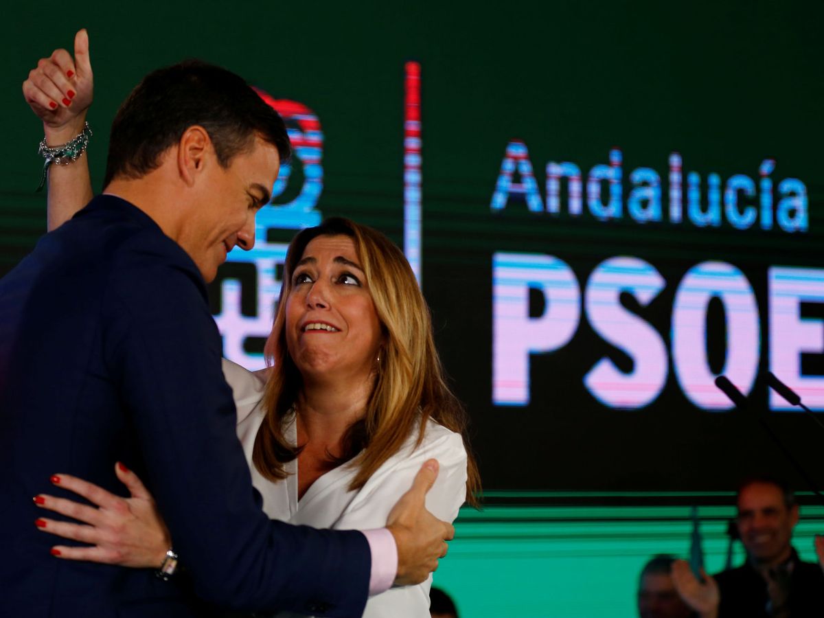 Foto: Pedro Sánchez y Susana Díaz, durante la campaña andaluza de 2018. (EFE)