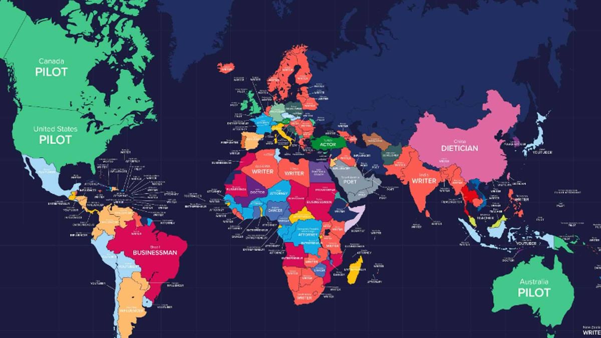 El polémico mapa de los trabajos preferidos en cada país: ¿'influencer' o funcionario?