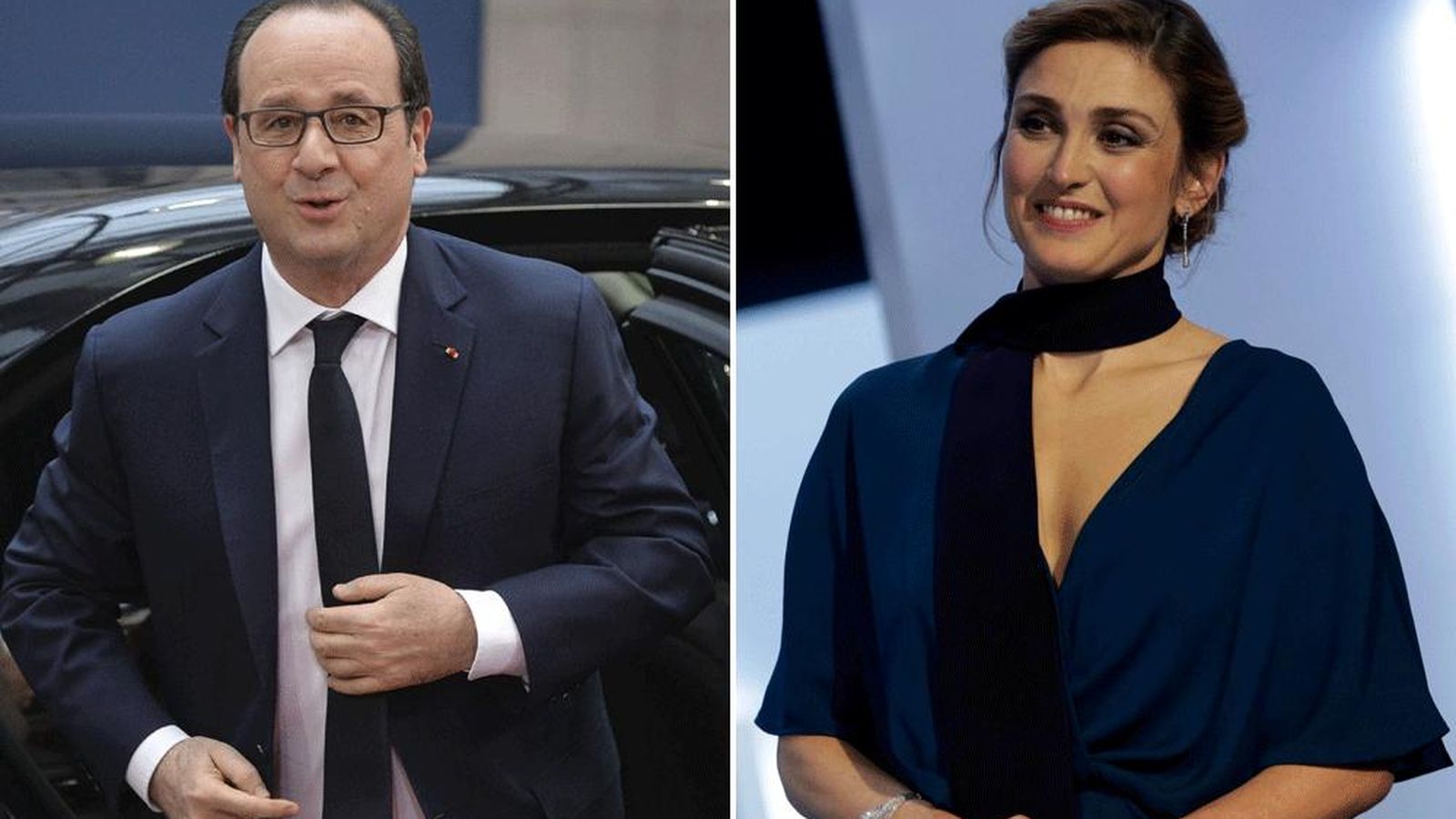 Foto: El presidente francés, François Hollande, y la actriz, Julie Gayet (Efe y Reuters)