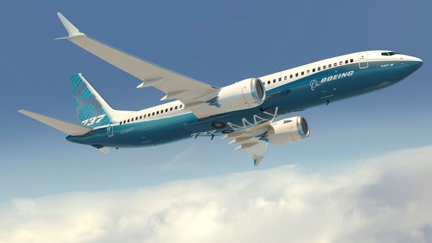 Representación artística facilitada por Boeing Company de su modelo 737 MAX con los colores de la compañía.