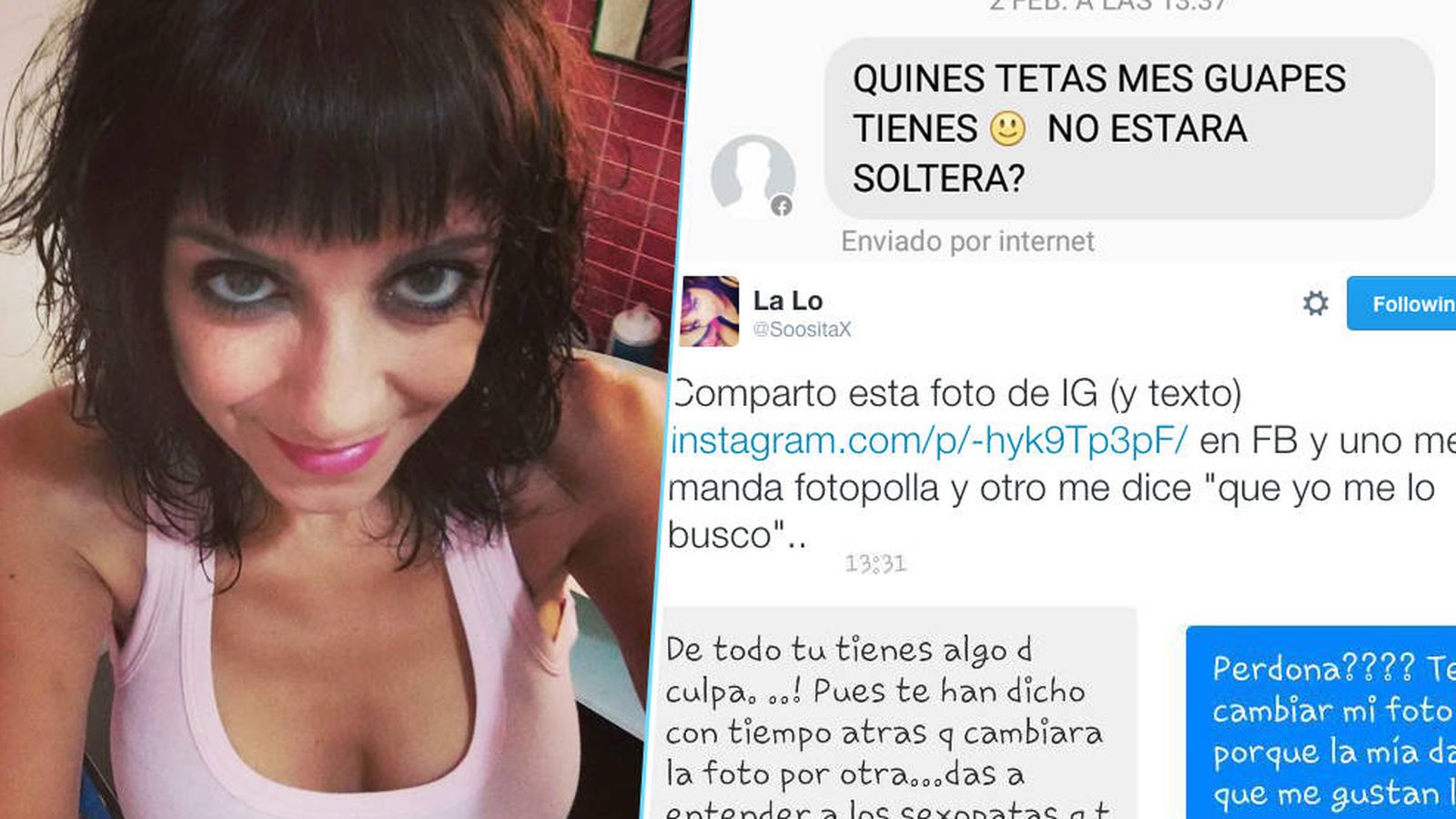 Foto: Loreto Amorós sufre acoso tanto de hombres que quieren tener sexo con ella como de aquellos que la insultan por sus opiniones sobre política o feminismo.