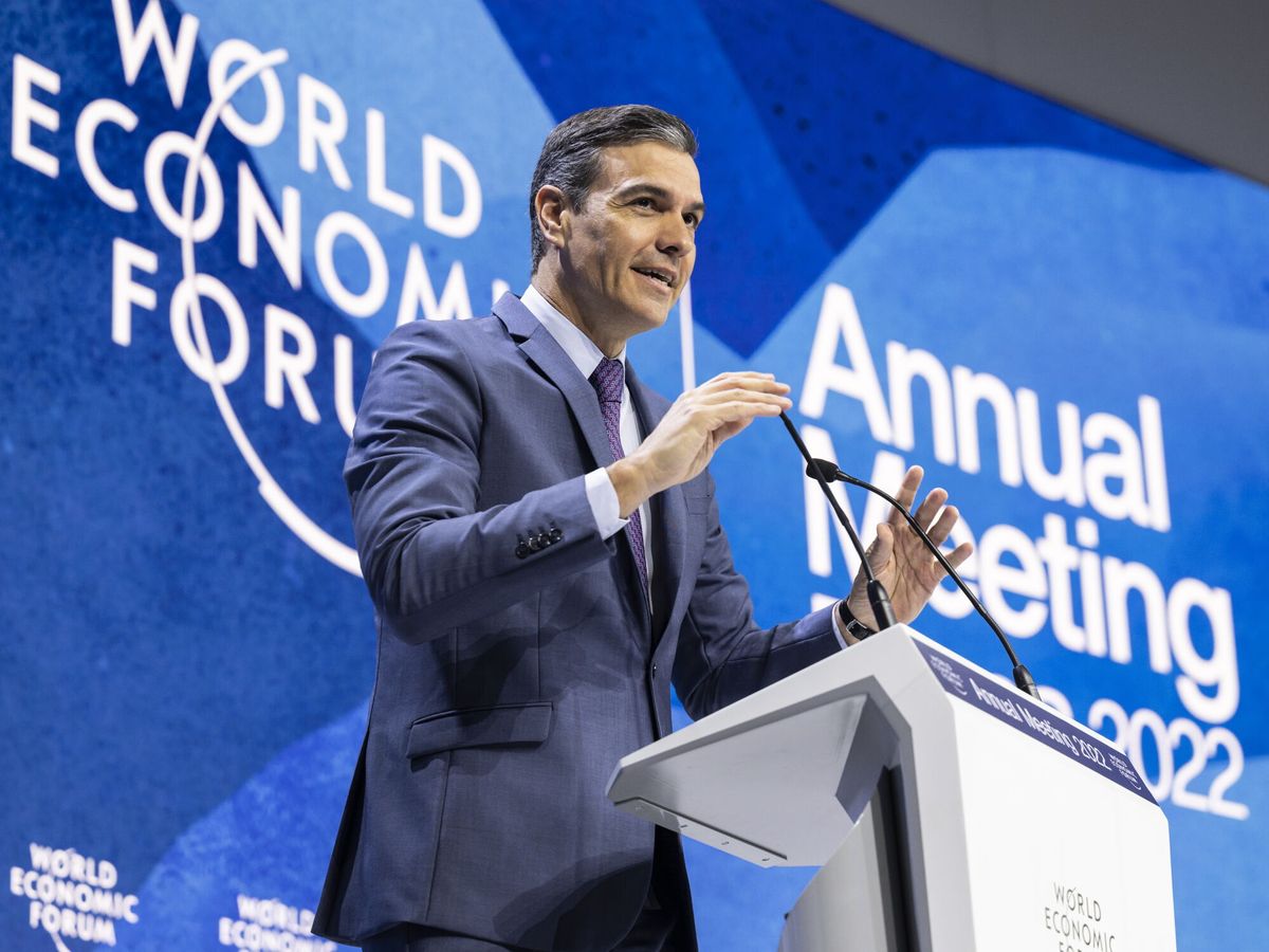 Foto: Sánchez en el Foro Económico Mundial de 2022 (EFE/EPA GIAN EHRENZELLER)