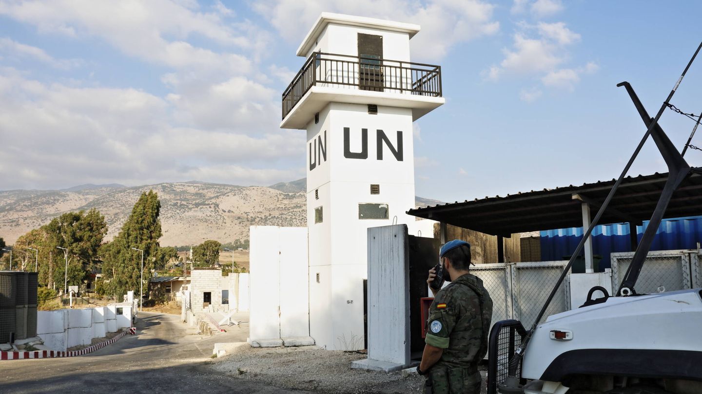 Posición 4-28 de ONU, desde donde se controla el área de Ghajjar. Aquí falleció un soldado español por fuego israelí en 2015. (Juanjo Fernández)
