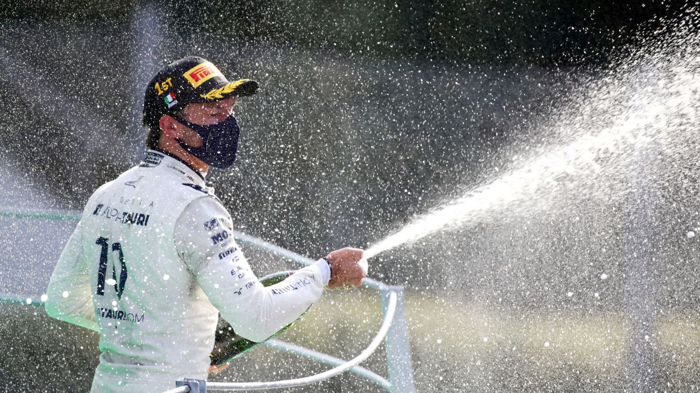 Hamilton aprovechó la victoria de Gasly para mandar un 'recado' a Red Bull (Reuters)