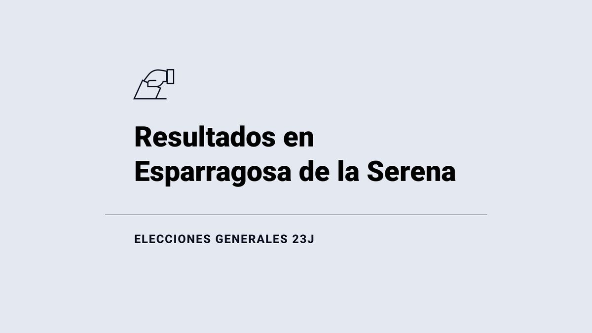 Resultados y ganador en Esparragosa de la Serena de las elecciones 23J: el PSOE, primera fuerza; seguido de del PP y de VOX