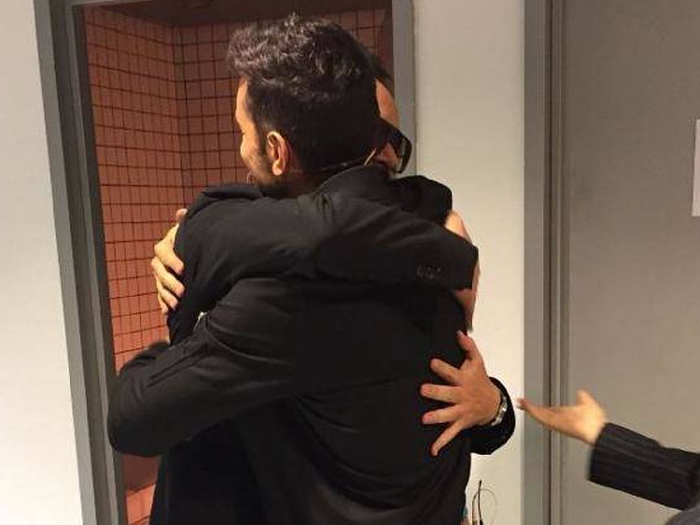 El reencuentro entre Risto y Jesús Vázquez en 'Factor X'. (Telecinco)