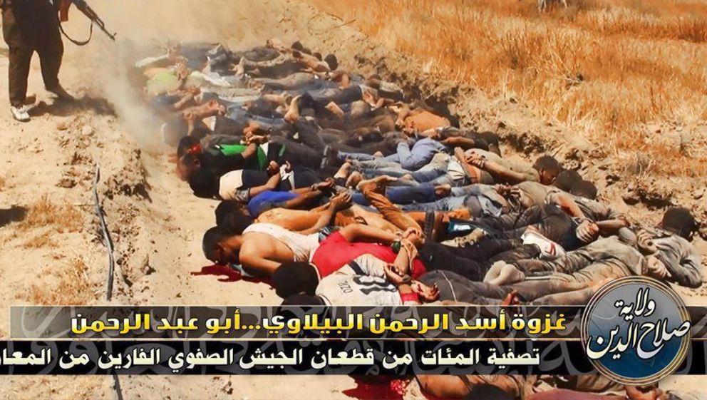 Imágenes difundidas por el ISIS de supuestos soldados iraquíes ejecutados en Tikrit (Efe).
