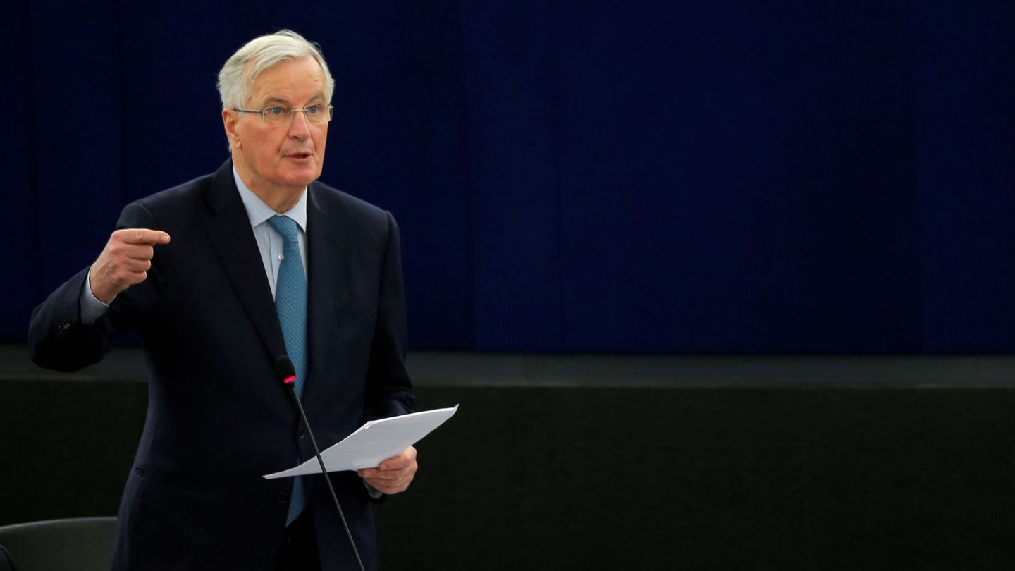 Michel Barnier durante una intervención en el Parlamento Europeo. (Reuters)