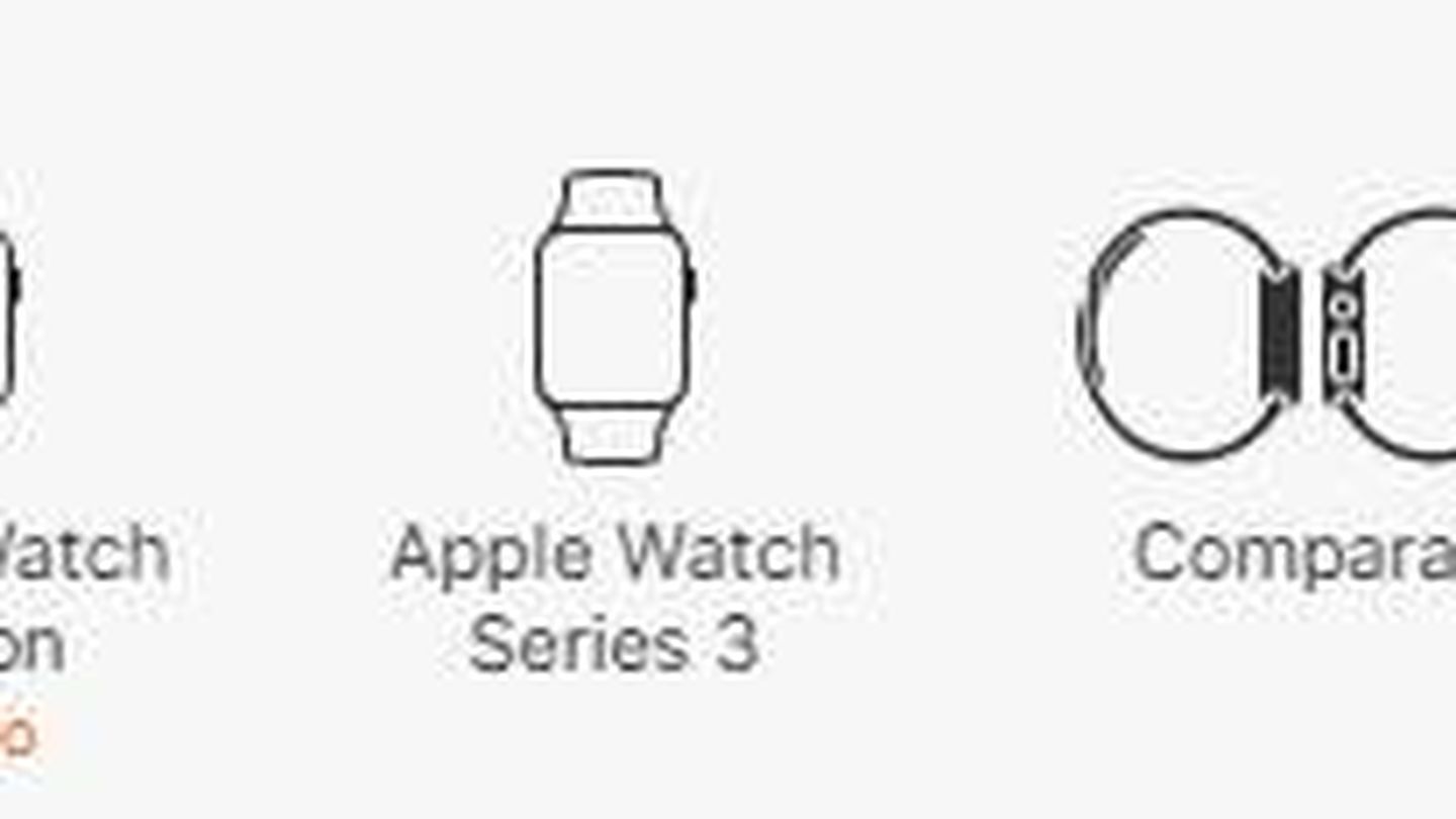 Catálogo actual de Apple Watch.