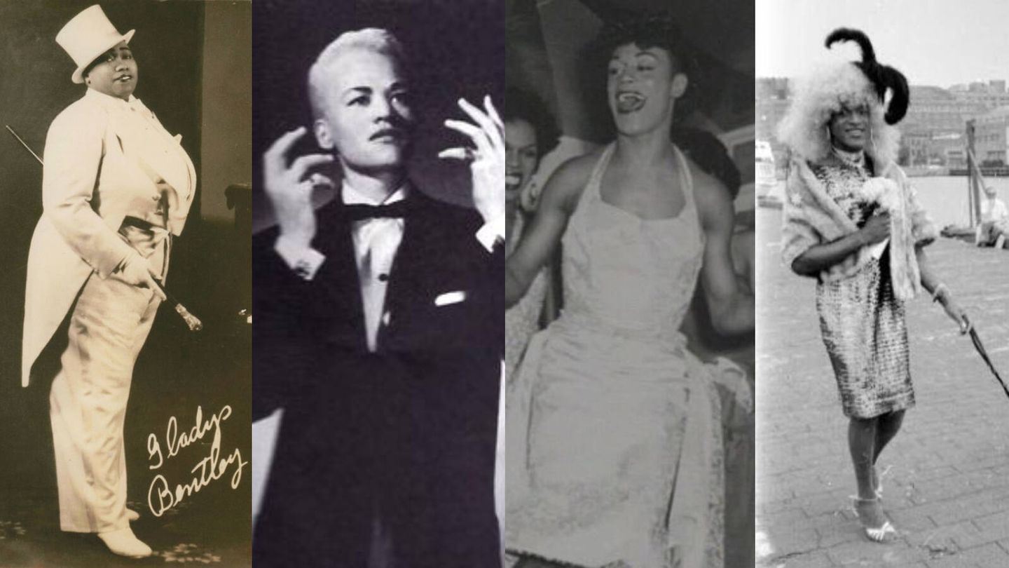 Gladys Bentley, Storme De Larverie, Patsy Vidalia y Marsha P. Johnson. (Wikipedia/Google Arts and Culture)