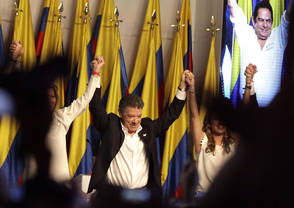 Foto: El candidato Juan Manuel Santos ha sido reelegido presidente de Colombia en la segunda vuelta de las elecciones celebradas este domingo (Efe).