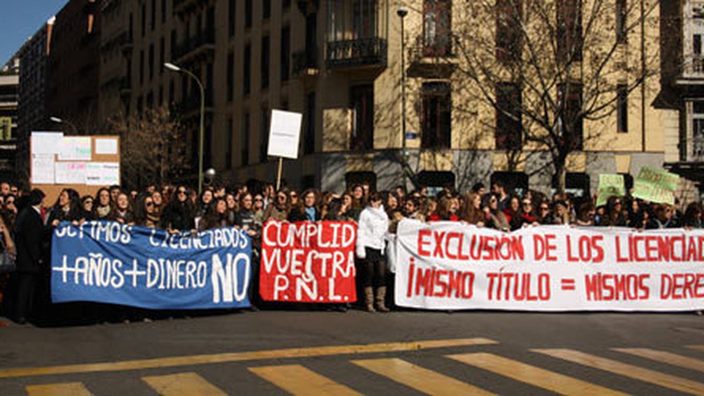 Protesta de estudiantes de Derecho, en marzo de 2012. (Álvaro Rigal)