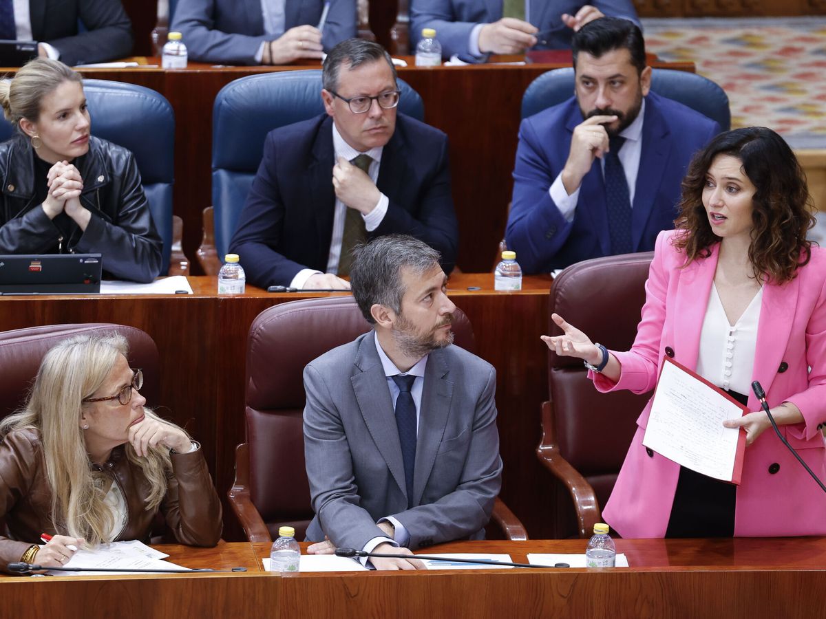 Foto: Isabel Díaz Ayuso, durante el pleno de la Asamblea. (EFE/Javier Lizón)