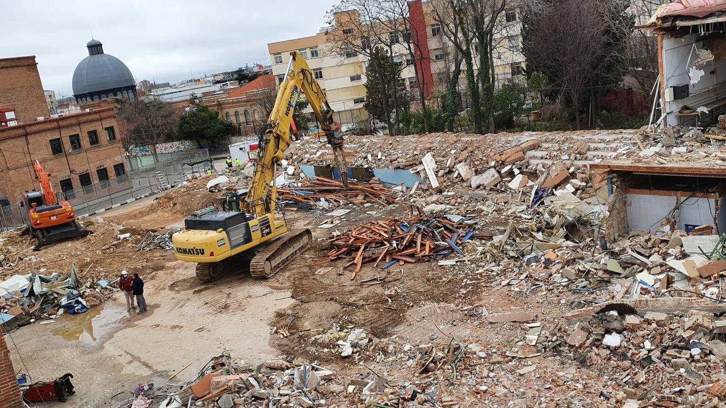 La demolición de La Nevera, en enero de 2021. (CAM)