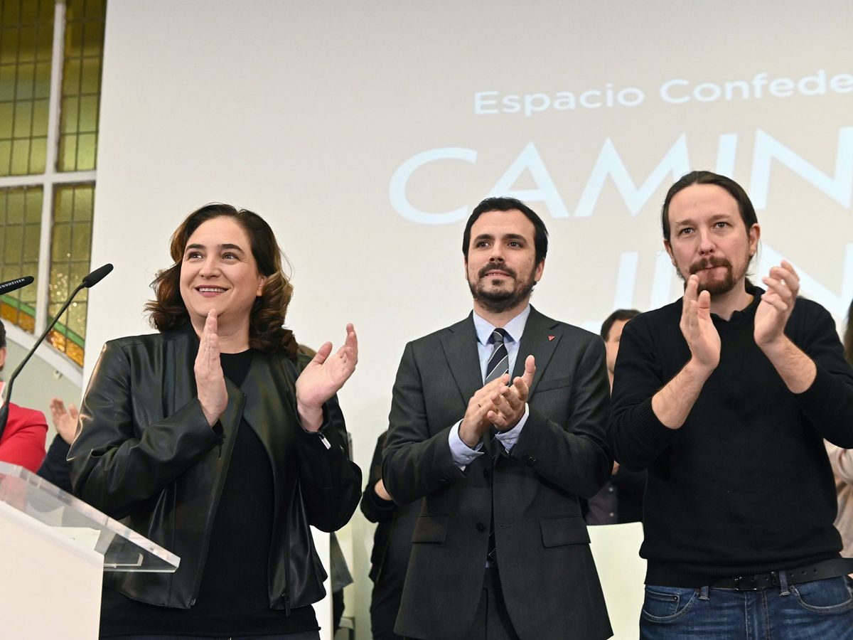 Foto: Encuentro de Podemos con los comunes de Ada Colau, este fin de semana en Madrid. (EFE)