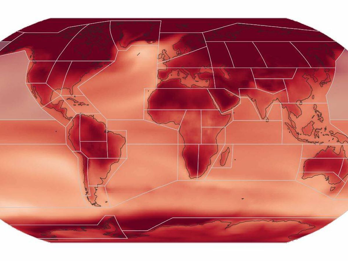 Foto: Previsión global con un aumento de 4º C de la temperatura. (CSIC)