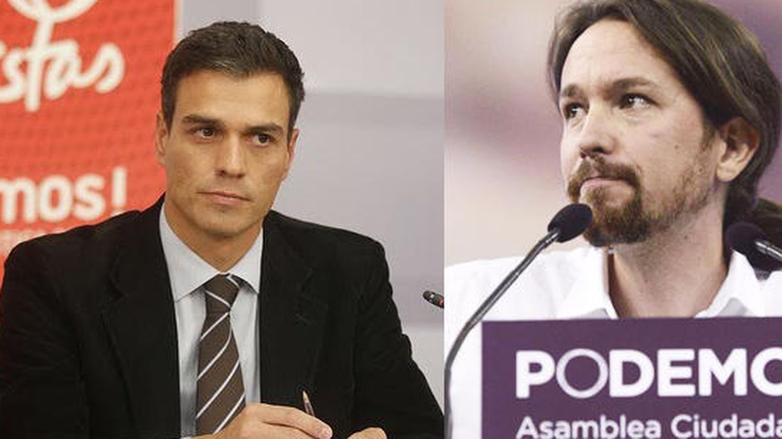 Foto: Pedro Sánchez (PSOE) y Pablo Iglesias (Podemos). EFE
