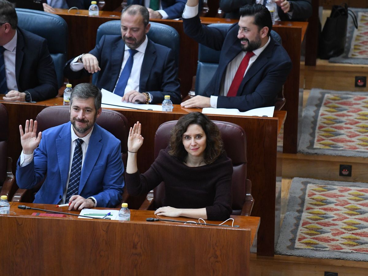 Foto: Isabel Díaz Ayuso, durante el Pleno de la Asamblea. (EP/Fernando Sánchez)