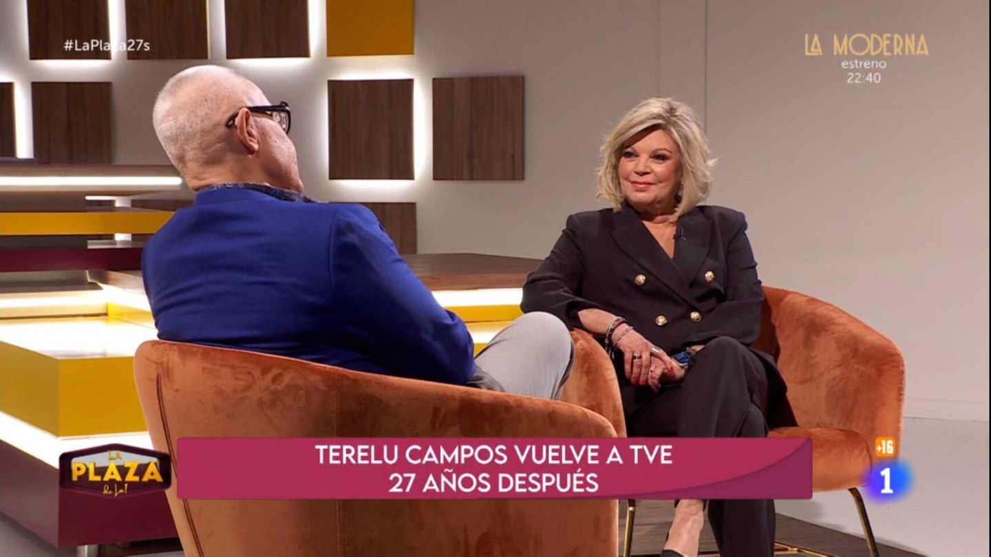 Jordi González y Terelu Campos, en 'La Plaza'. (TVE)