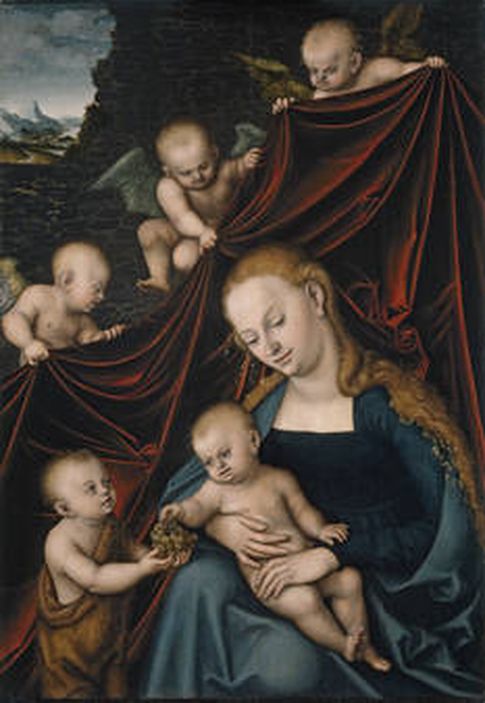 'Virgen con el niño, San Juan y ángeles' de Cranach