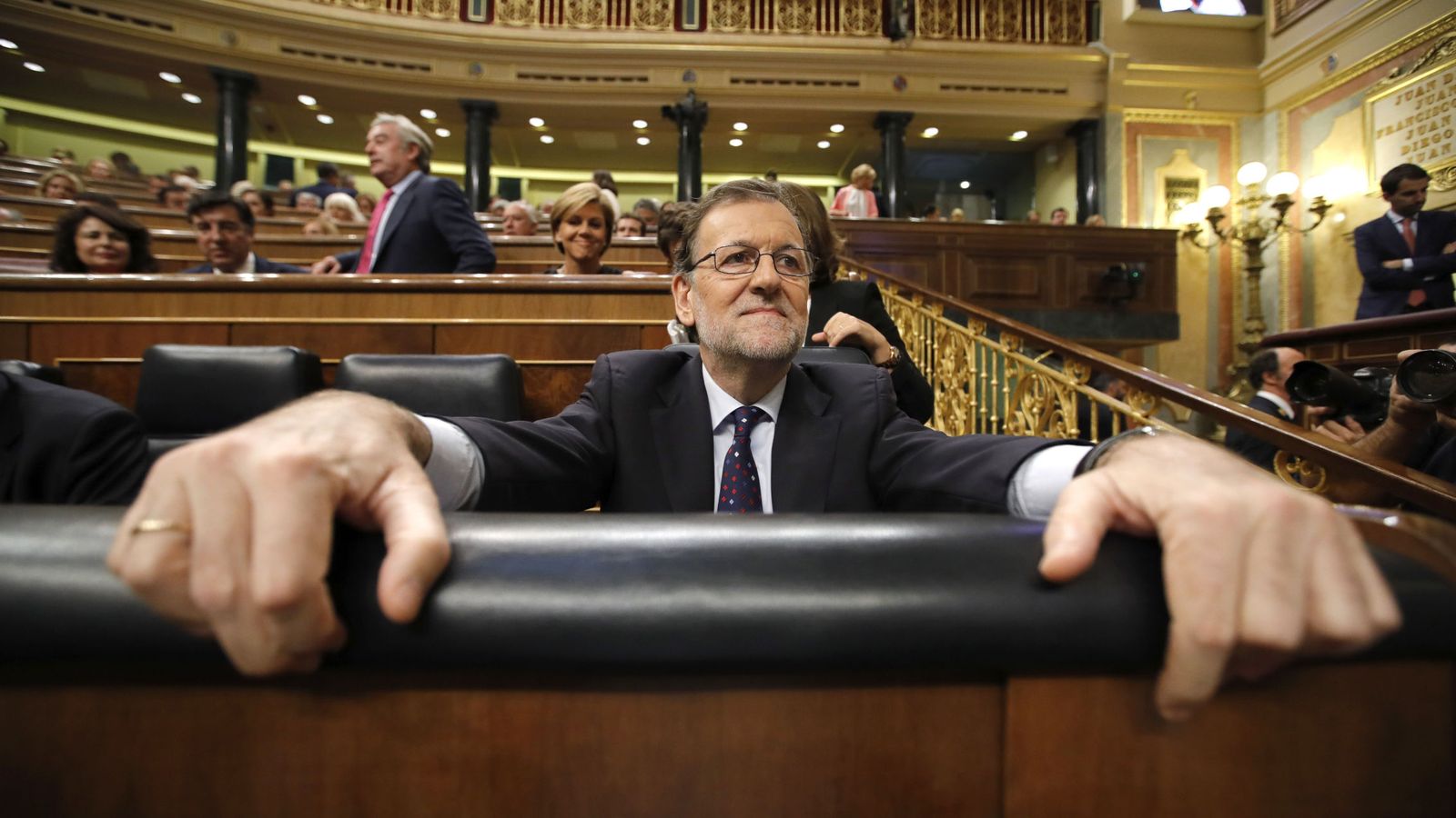 Foto: El presidente del Gobierno en funciones, Mariano Rajoy, en su escaño durante la tercera sesión del debate de su investidura. (EFE)