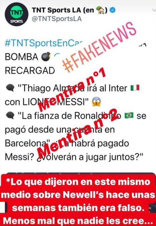 El doble desmentido de Messi en su cuenta de Instagram