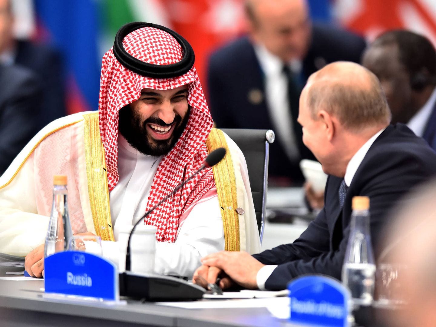 Bin Salman y Putin, en el último G20. (Getty)