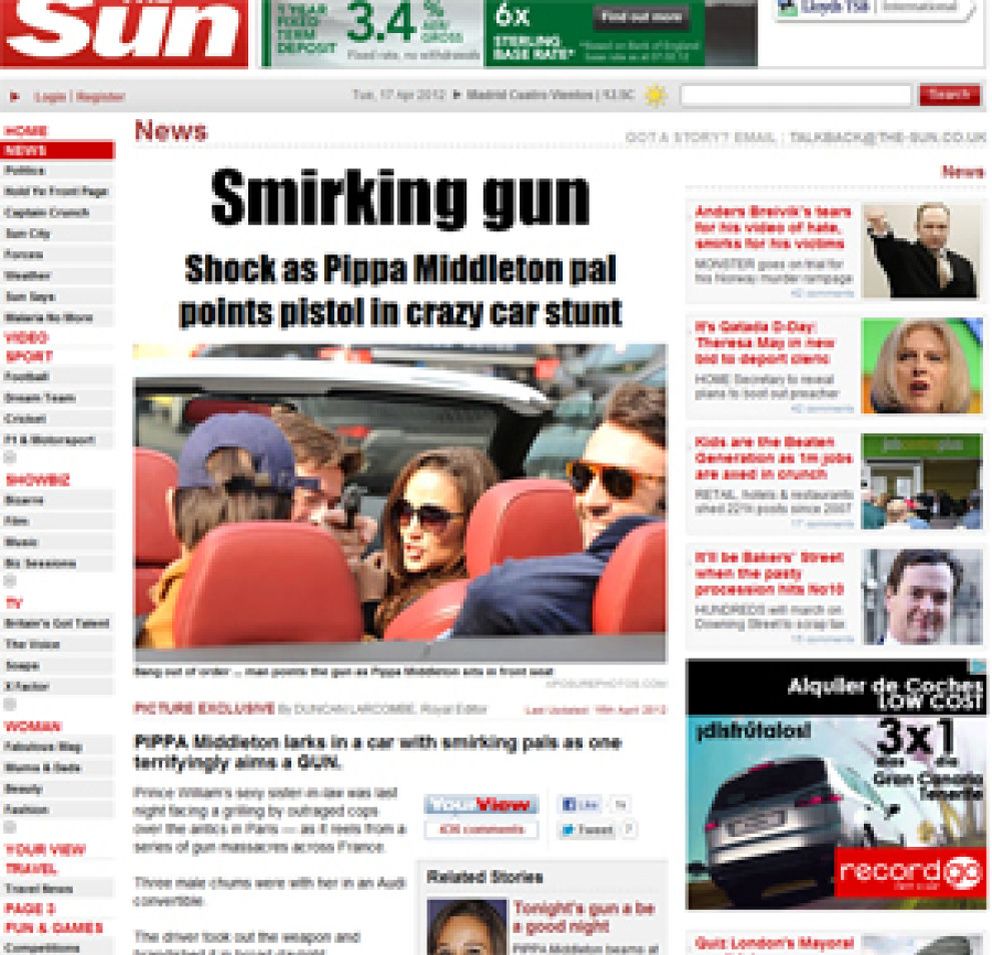 Foto: Pippa Middleton involucrada en un asunto de armas durante su viaje a París