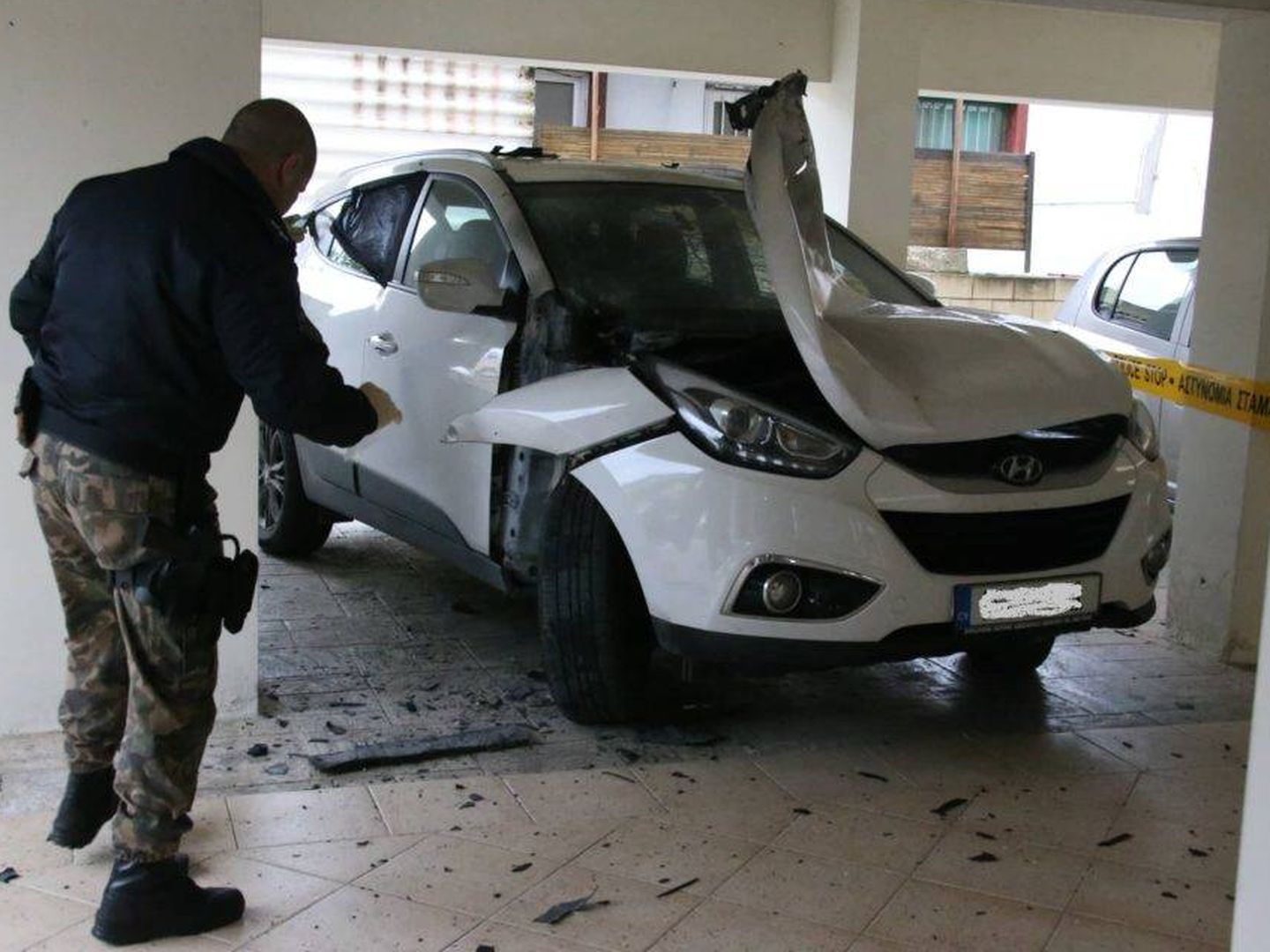 Bomba colocada el pasado enero en Larnaca (Chipre) en el coche de un árbitro de 33 años.