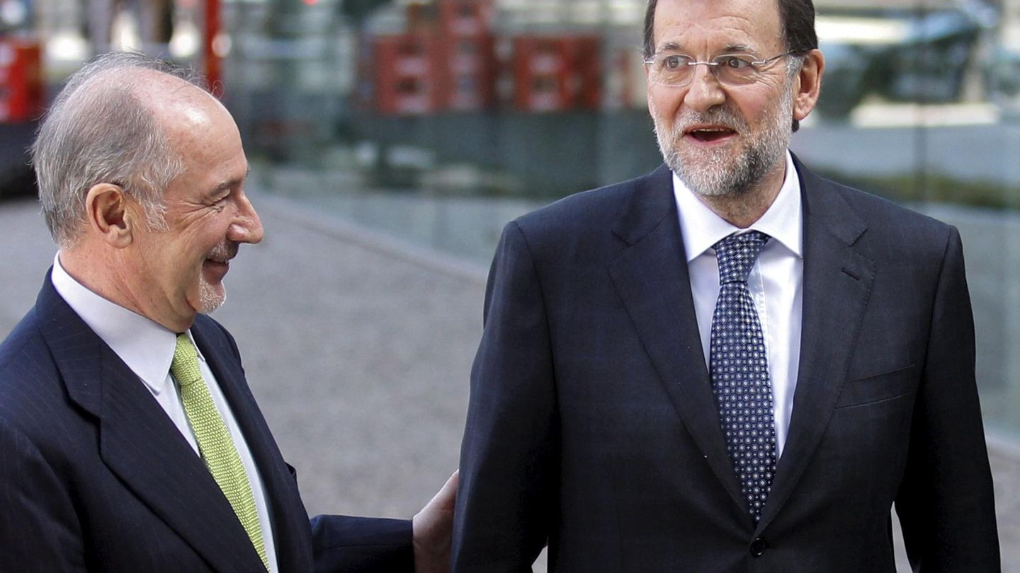Rato y Rajoy, en un evento de Bankia en marzo de 2012. (Reuters)
