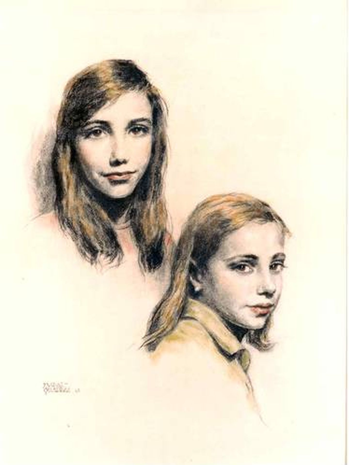 Elena y Alicia Daurella de Aguilera, de pequeñas, pintadas por el artista Alejo Vidal-Quadras. (Cortesía)