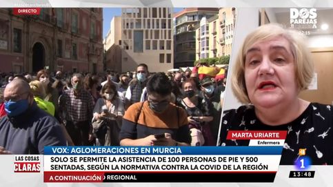 Una enfermera estalla en TVE por el acto de Vox en Murcia: Deleznable