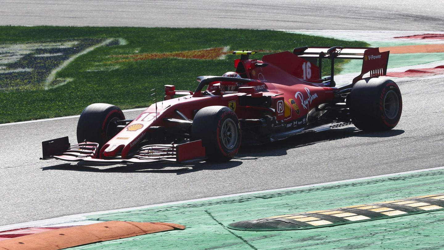 Charles Leclerc durante la clasificación del GP de Italia. (EFE)